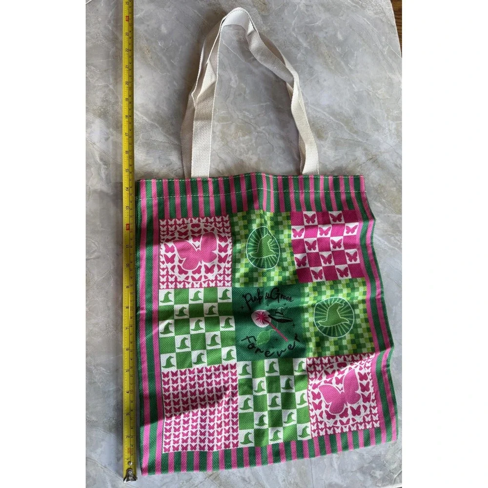 Wicked Witch Pink & Green Patchwork Tote Bag Canvas Shopping Bag MEIKIUP‎